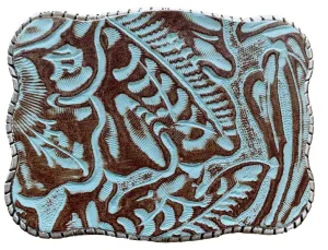 Embossed Turquoise Leather