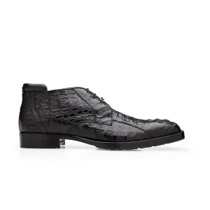 Belvedere Marcello in Black Hornback Caiman Ankle Boots