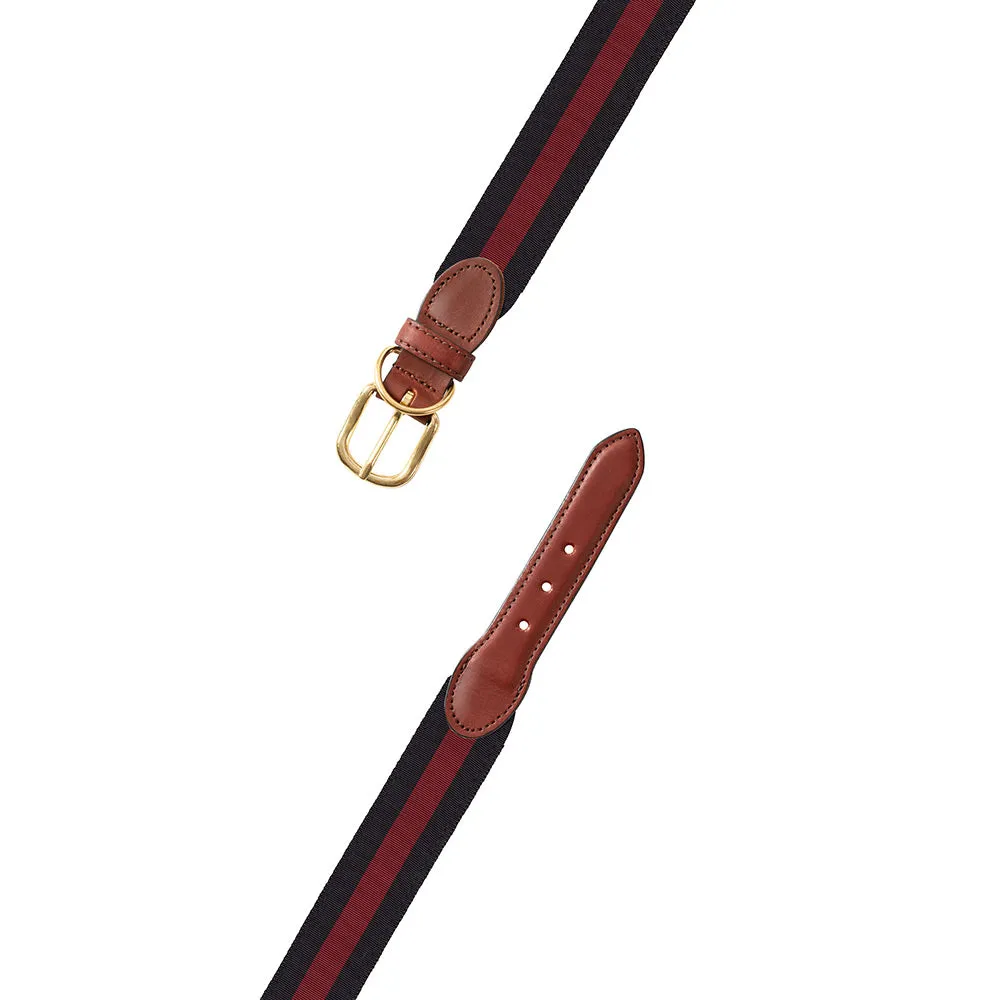 Black & Maroon Grosgrain Ribbon Dog Collar