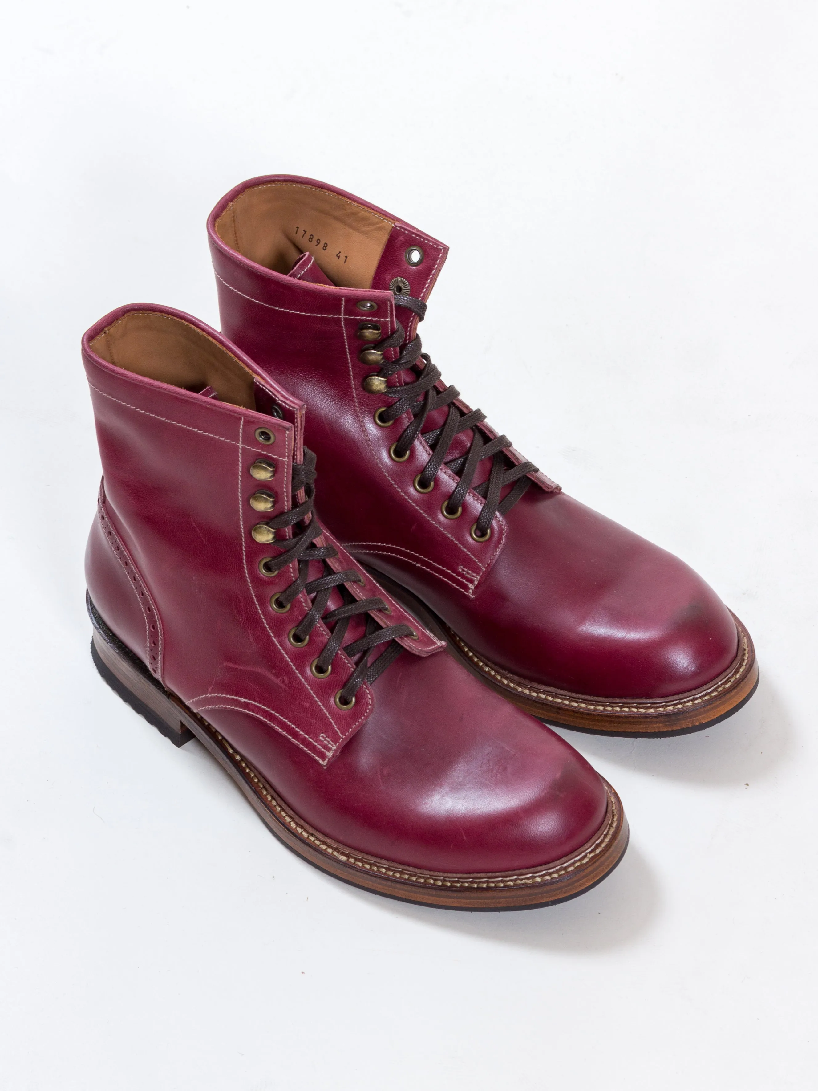 Bright Shoemakers, Combat Boot Horse, Burgundy