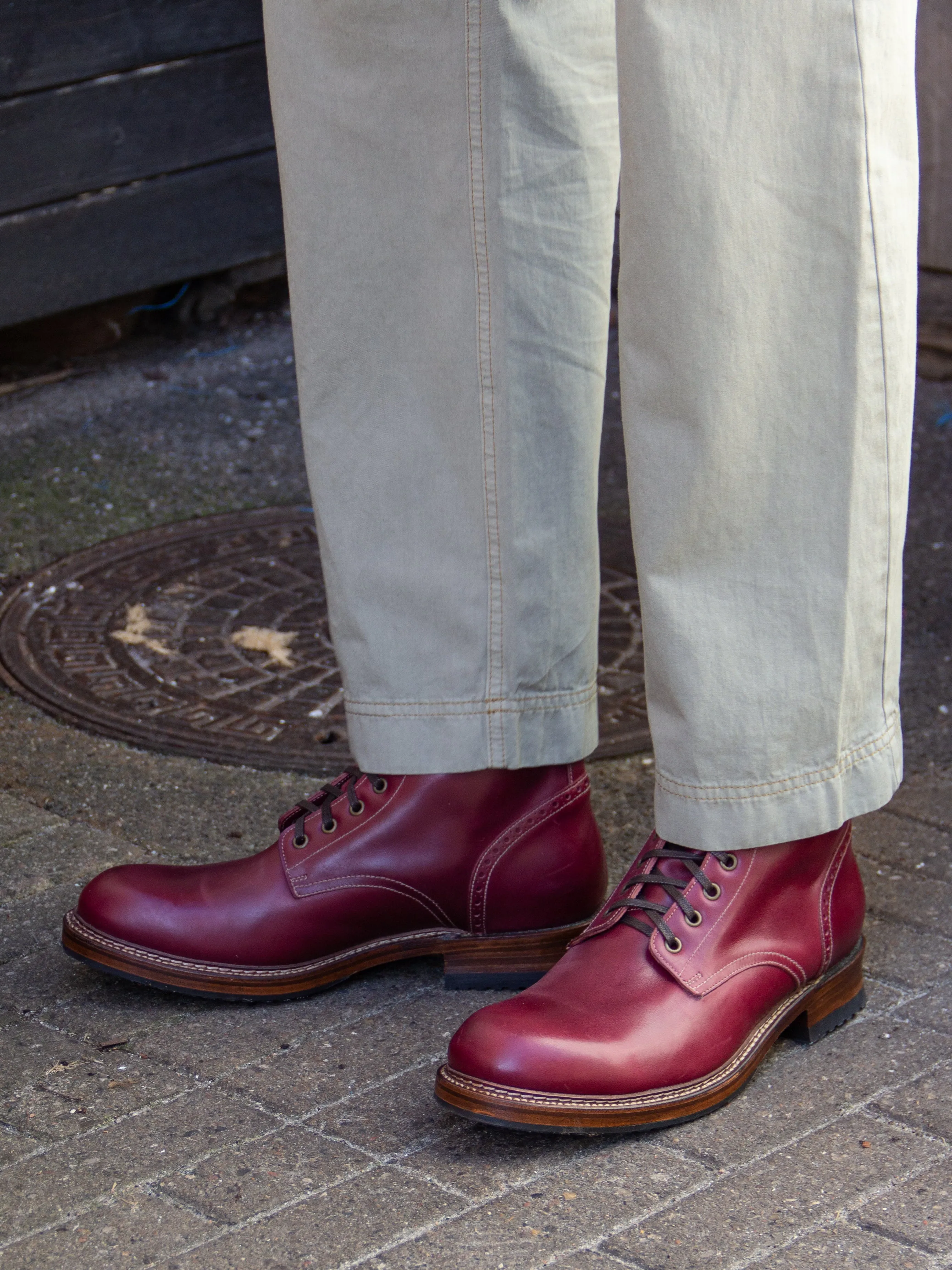 Bright Shoemakers, Combat Boot Horse, Burgundy