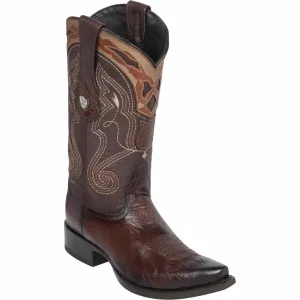 Brown Smooth Ostrich Boots