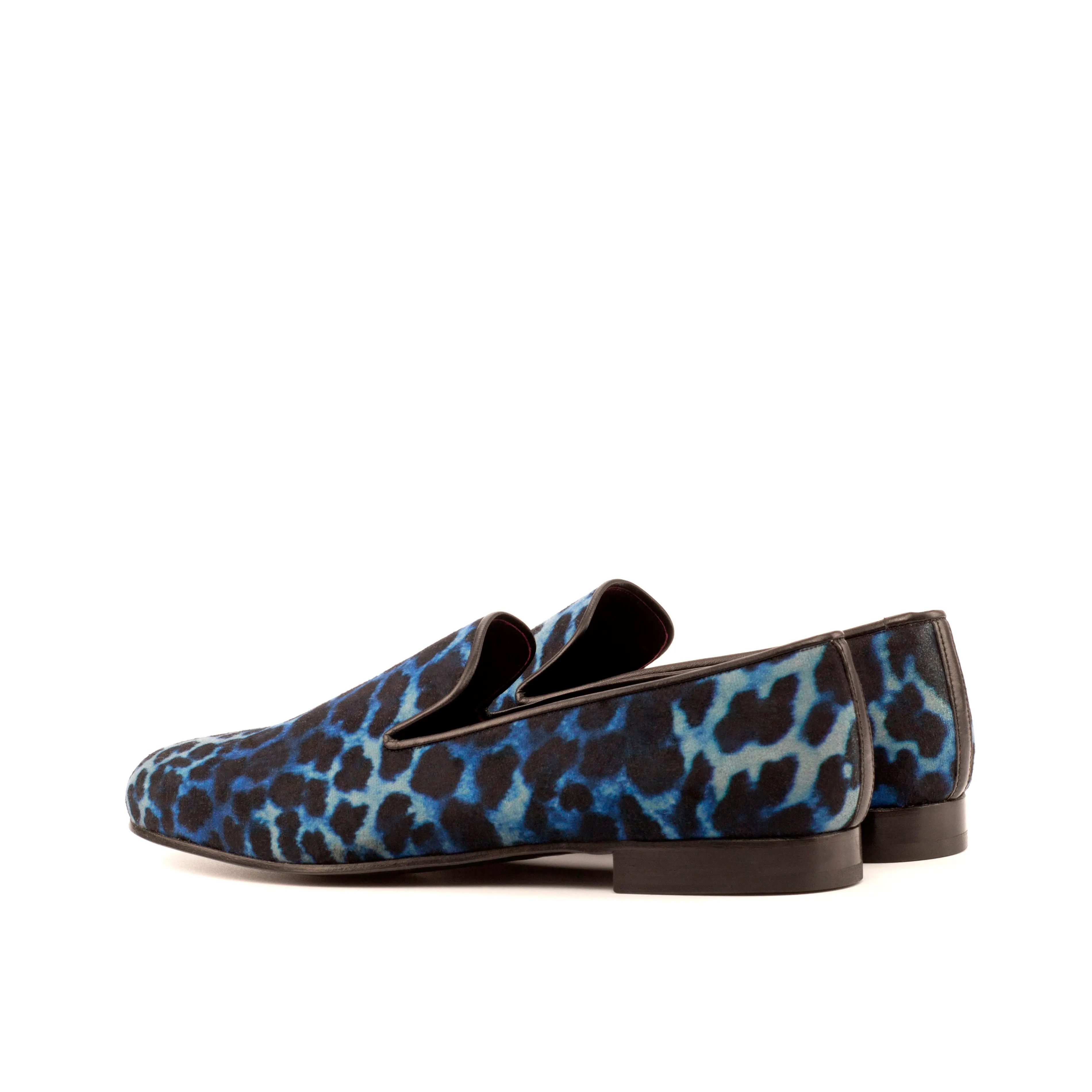 DapperFam Enzo in Black / Leopard Men's Sartorial Slipper