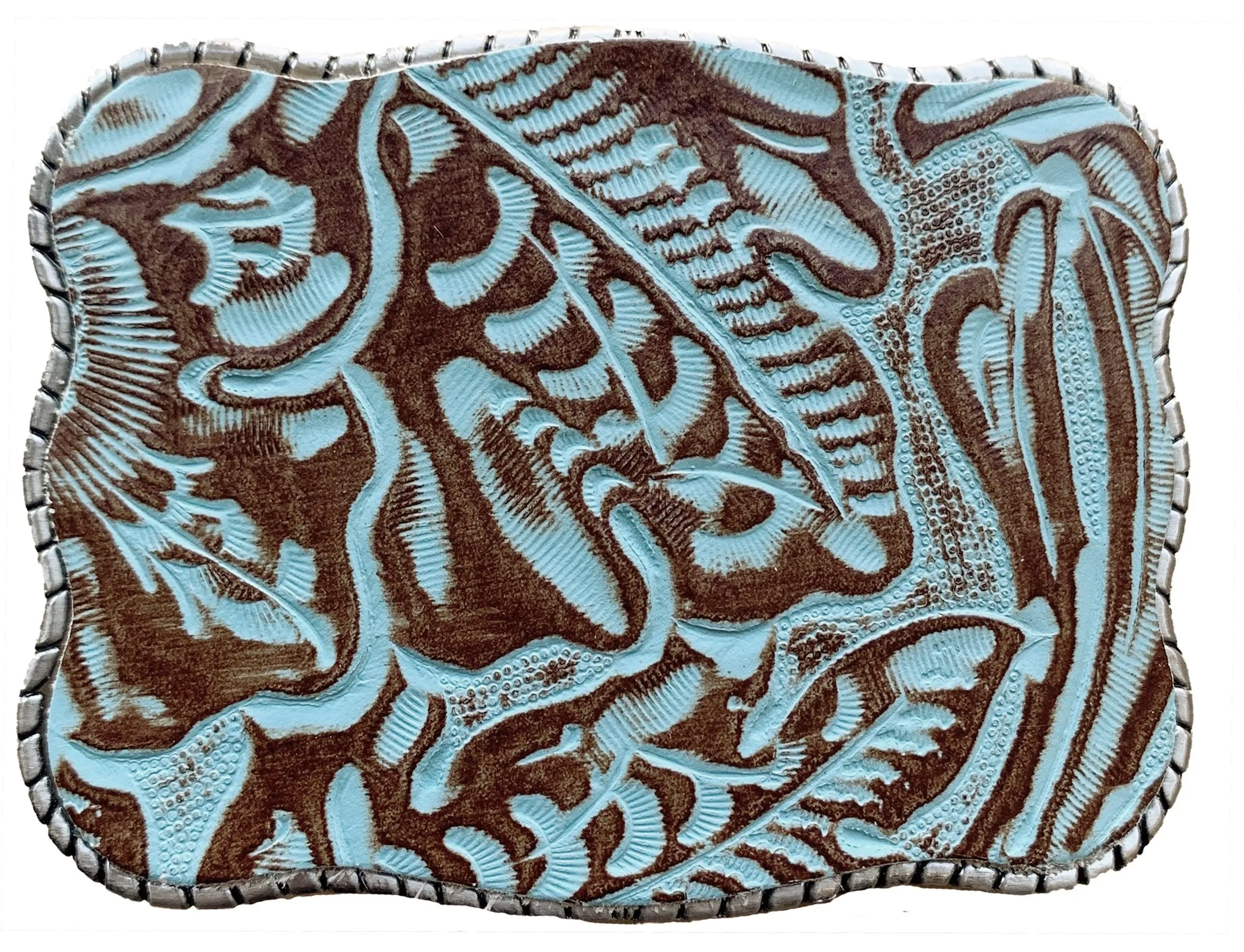 Embossed Turquoise Leather