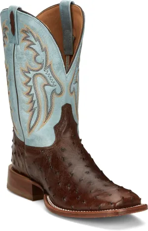 Justin 11in Mens Sky Blue Jacinto Leather Cowboy Boots