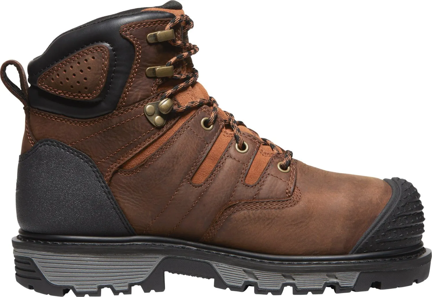 Keen Utility Mens Camden 6in WP Int Met CT Brown/Black Leather Work Boots