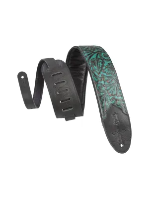 Levy's M4WP-001 3" Wide Embossed Leather Guitar Strap