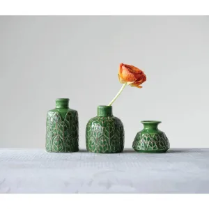 Little Green Stoneware Vases