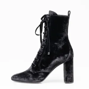 LouLou Velvet Lace-Up Boot |Size 8.5 US - 39 EU