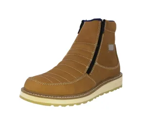 Mens T40W Honey Brown Leather Work Boots Slip Resistant - Soft Toe