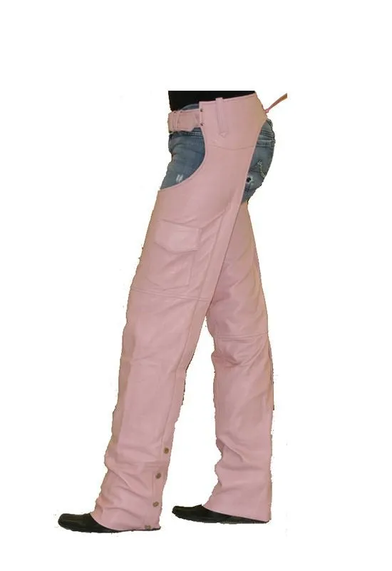 Pink Leather Chaps With Mesh Lining, C325-Pink-DL