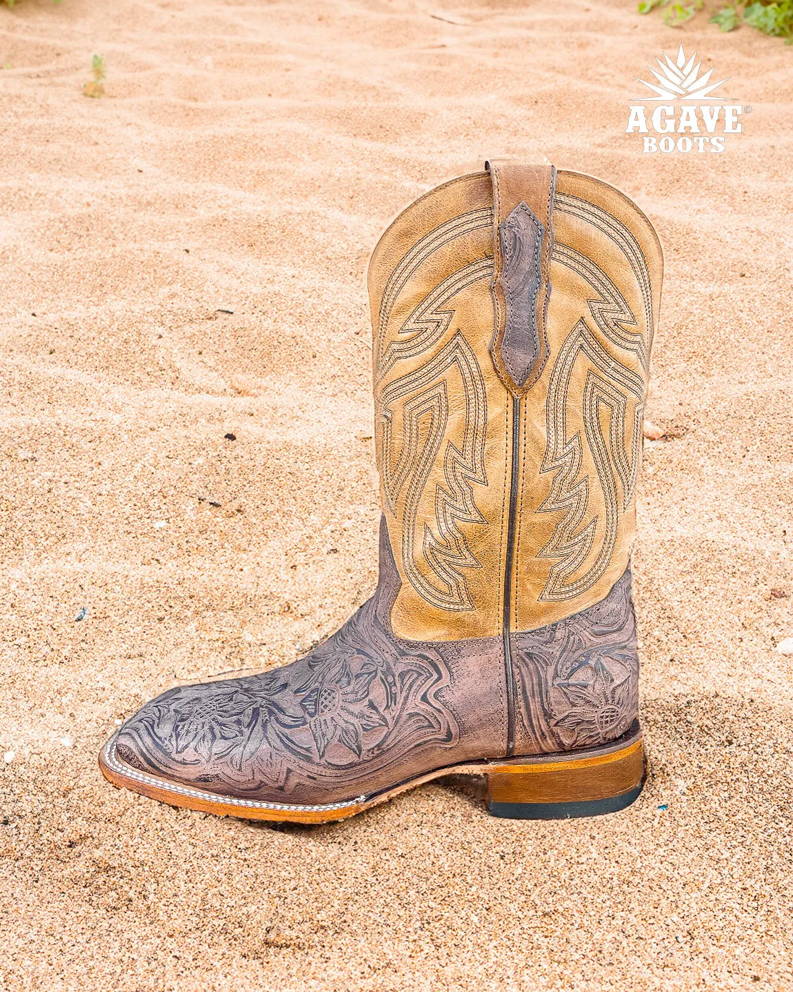 "RUSTIC TOOLED" | | MEN SQUARE TOE COWBOY BOOTS