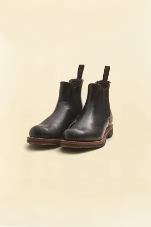 Optimized Title: Handcrafted Black Oil Chromexcel Rolling Dub Trio Stan Boots