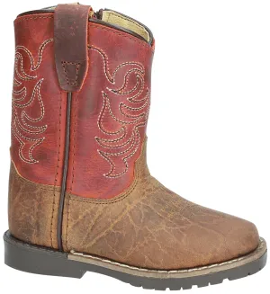 Smoky Mountain Toddler Boys Jesse Burnt Apple/Brown Leather Cowboy Boots