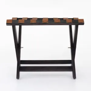 Teak Leather Luggage Rack