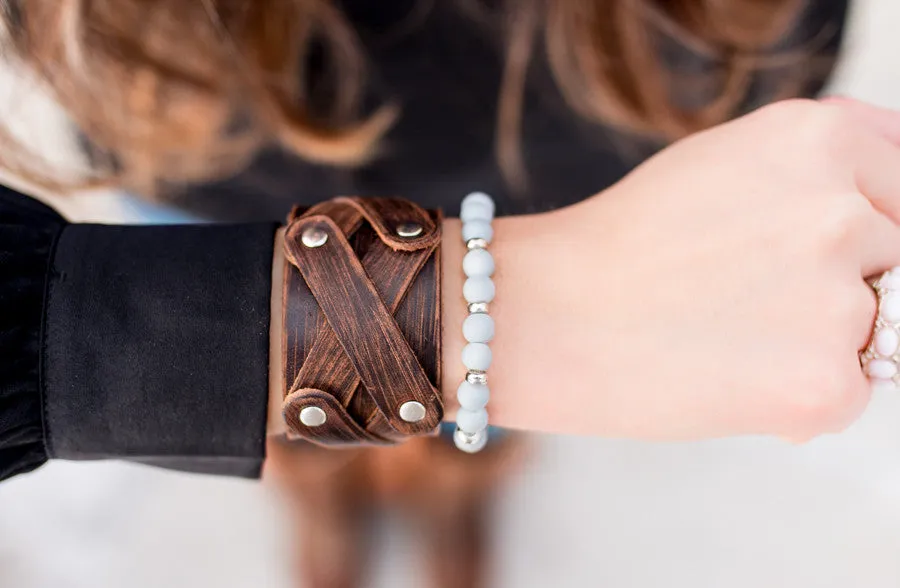 The Studded Leather Bracelet Collection