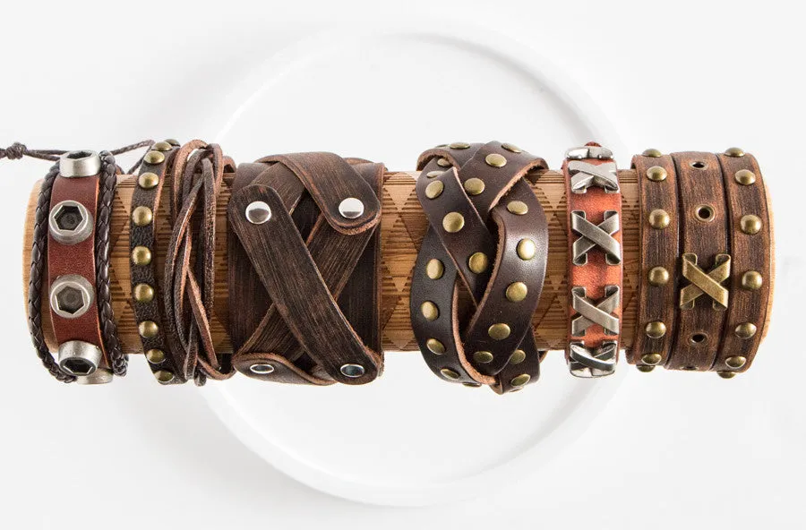 The Studded Leather Bracelet Collection