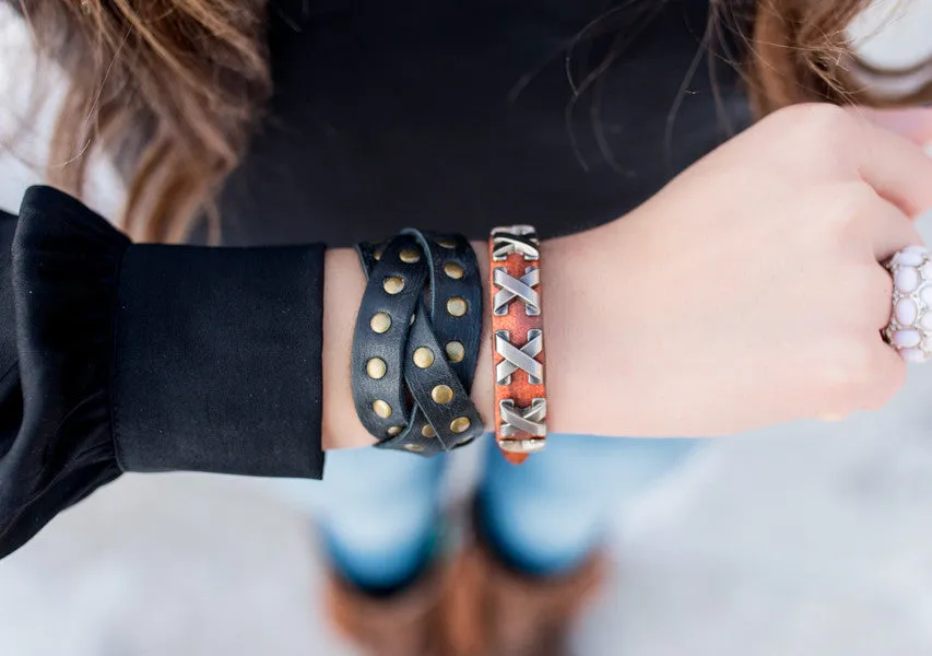 The Studded Leather Bracelet Collection