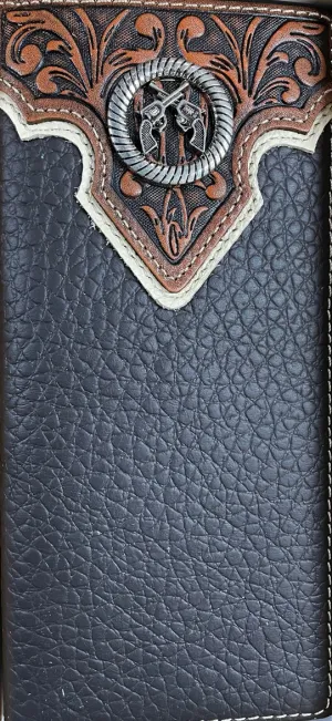 Top Notch Men's Coffee Floral Embossed Wallet