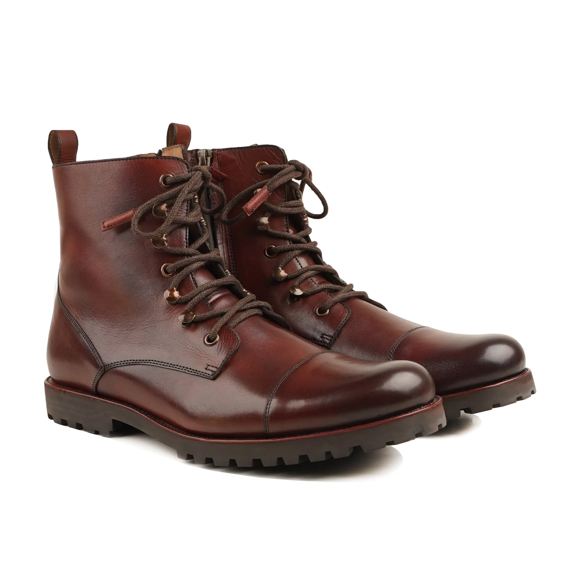 Tuocs - Men's Burnished Brown Calf Leather Boot