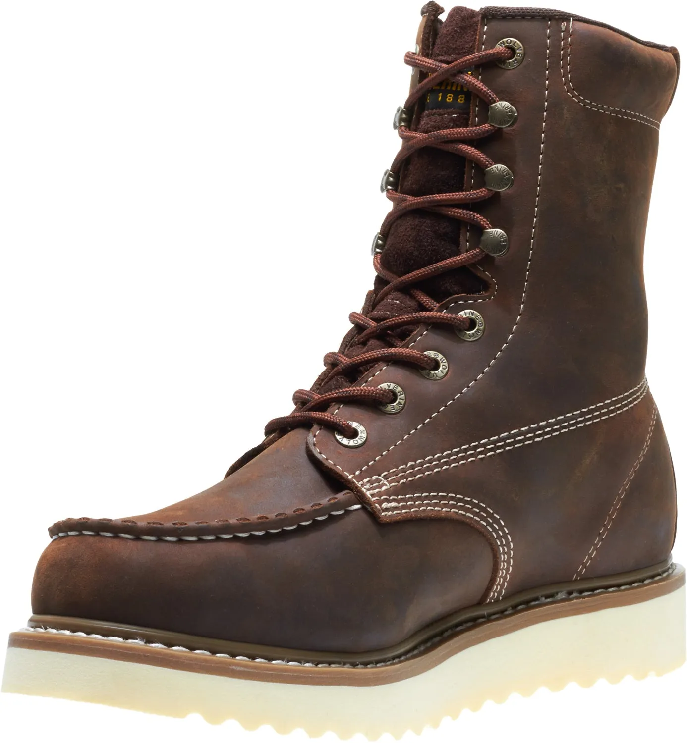 Wolverine Mens Brown Leather Loader ST 8in Work Boots