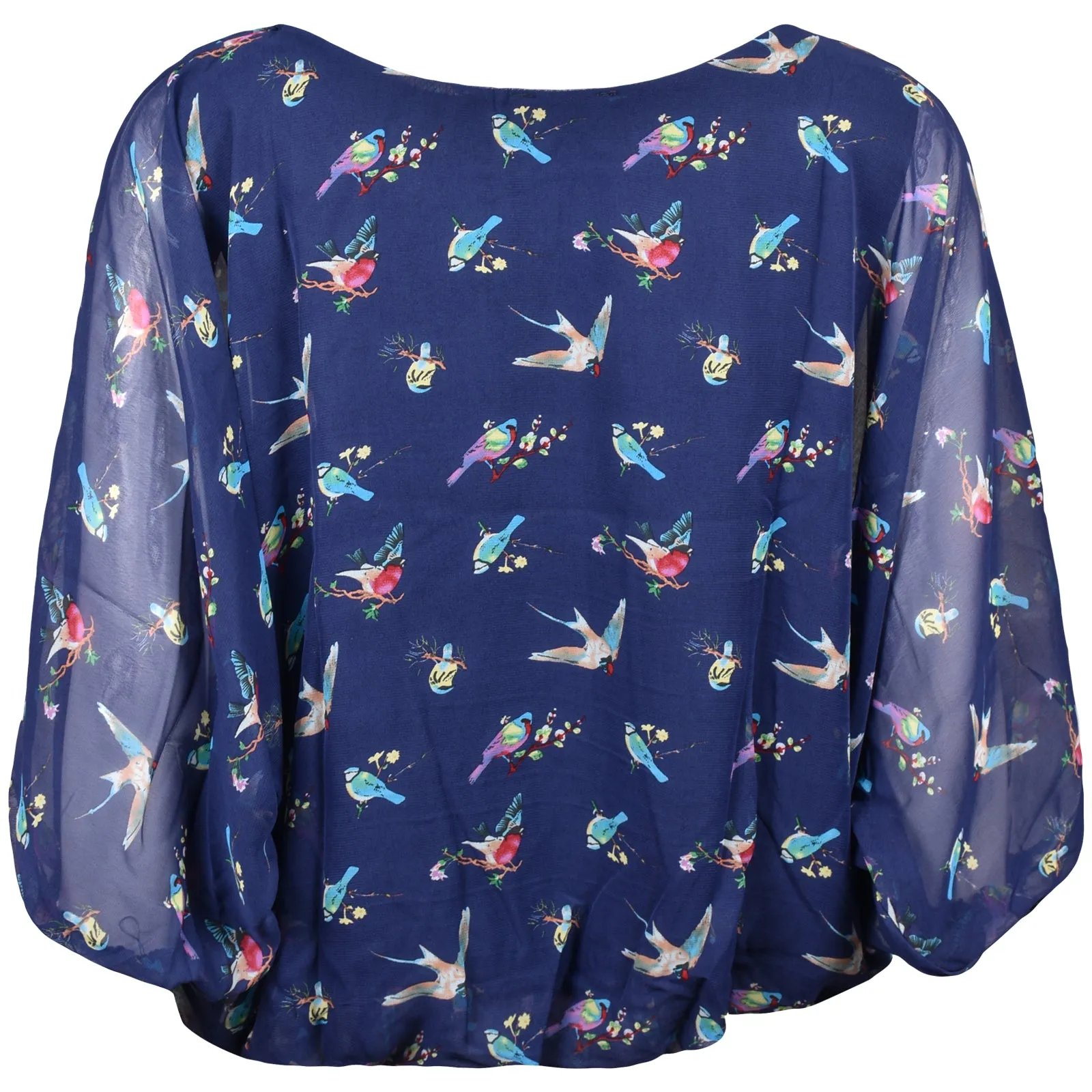 Women Oversized Bird Print Gypsy Top